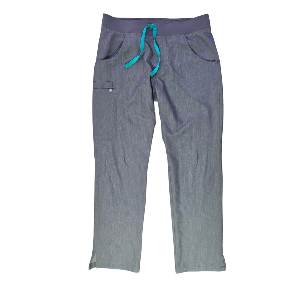 FIGS Livingston Basic Scrub Pants Medium Graphite Gray Yoga Waistband Drawstring